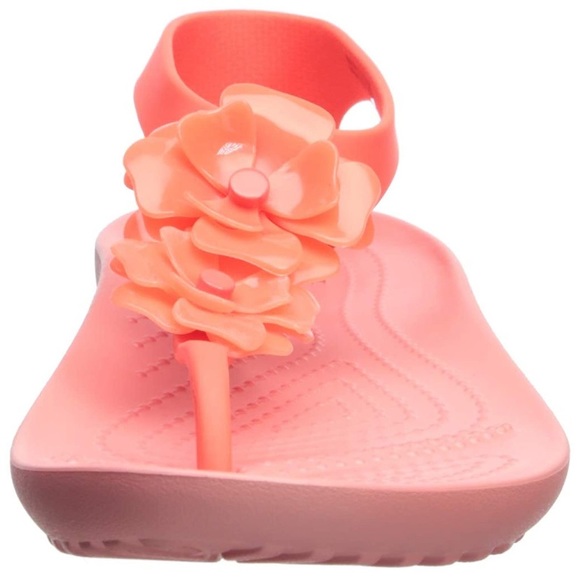 🌟Coral/Peach Flower Sandal Crocs🌟 - Picture 4 of 7